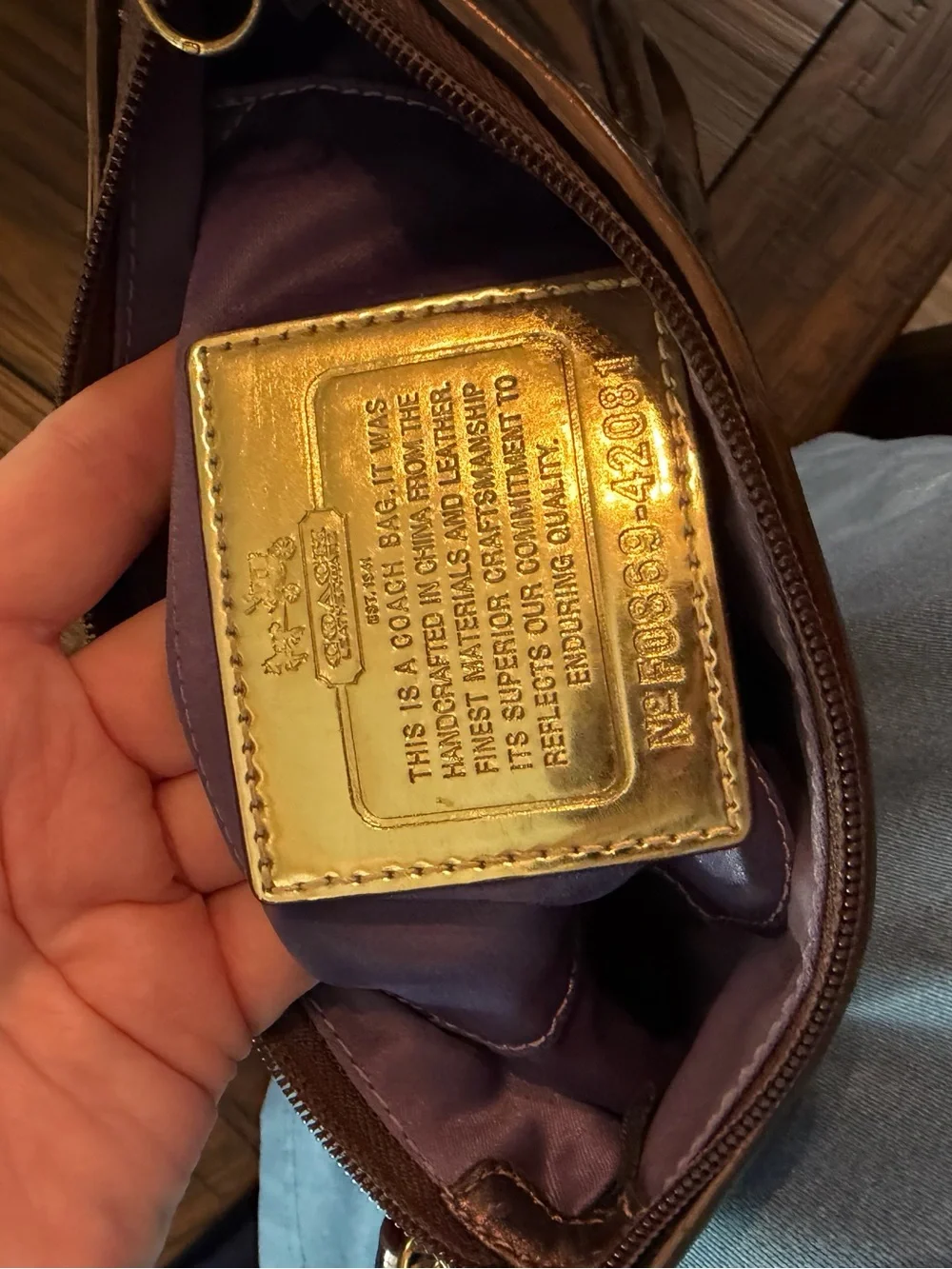 Coach Bronze Madison Wristlet Purse